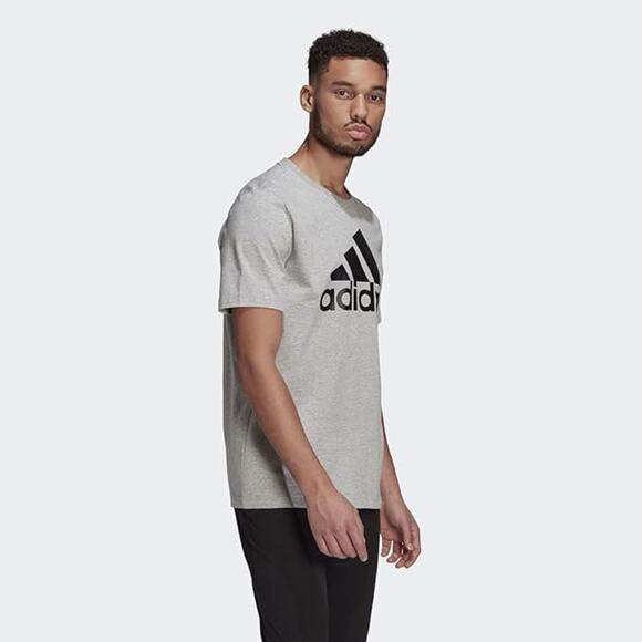 NWT Adidas Men's Badge of Sport Tee, Medium Grey Heather/Black, Large - Picture 3 of 5